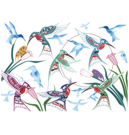 Garden of Hummingbirds by Richard Shorty Matted