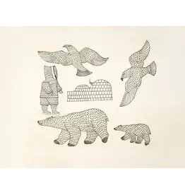 Shoreline Camp by Kenojuak Ashevak Matted