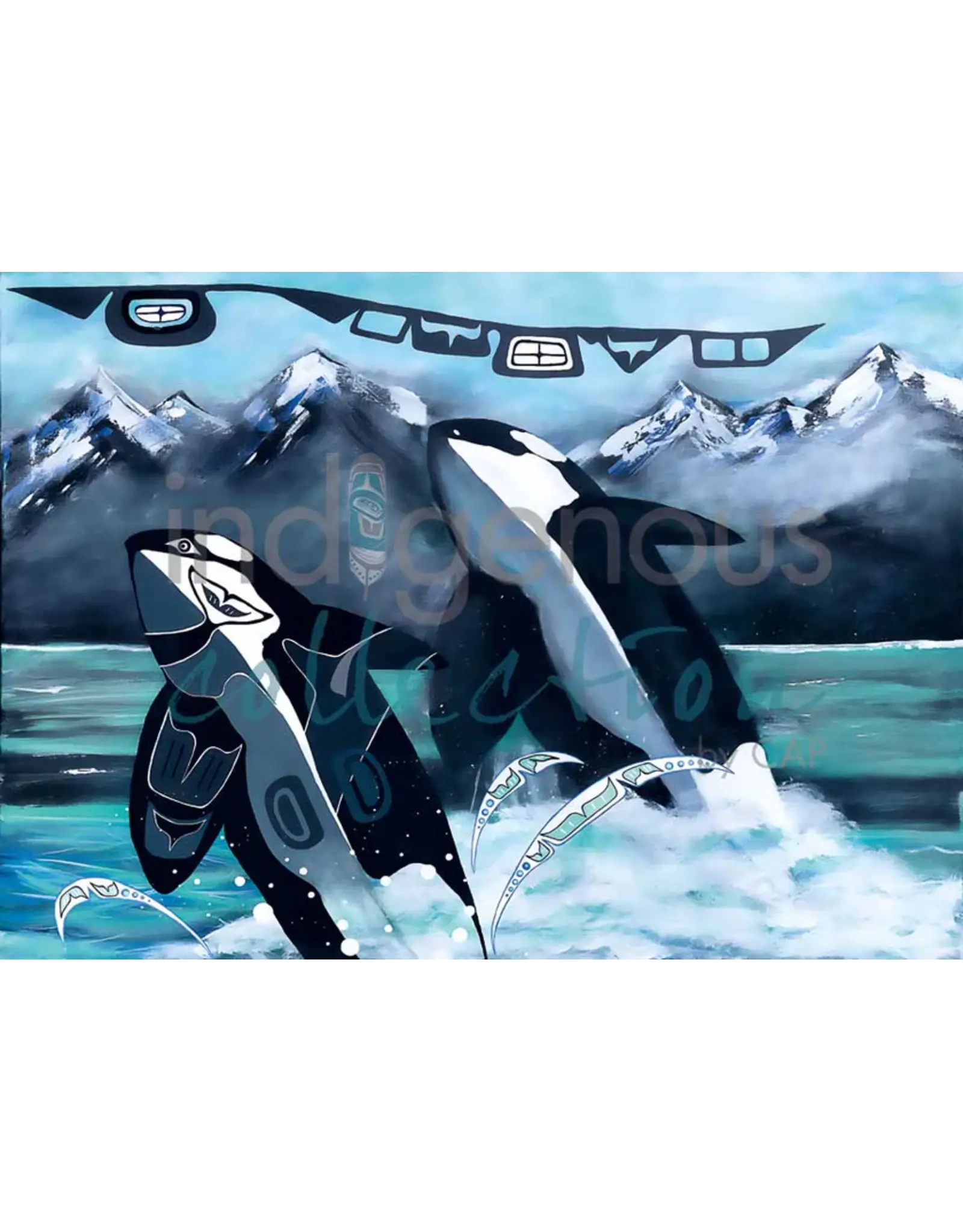 Orca Sisters by Shirley Babcock Matted