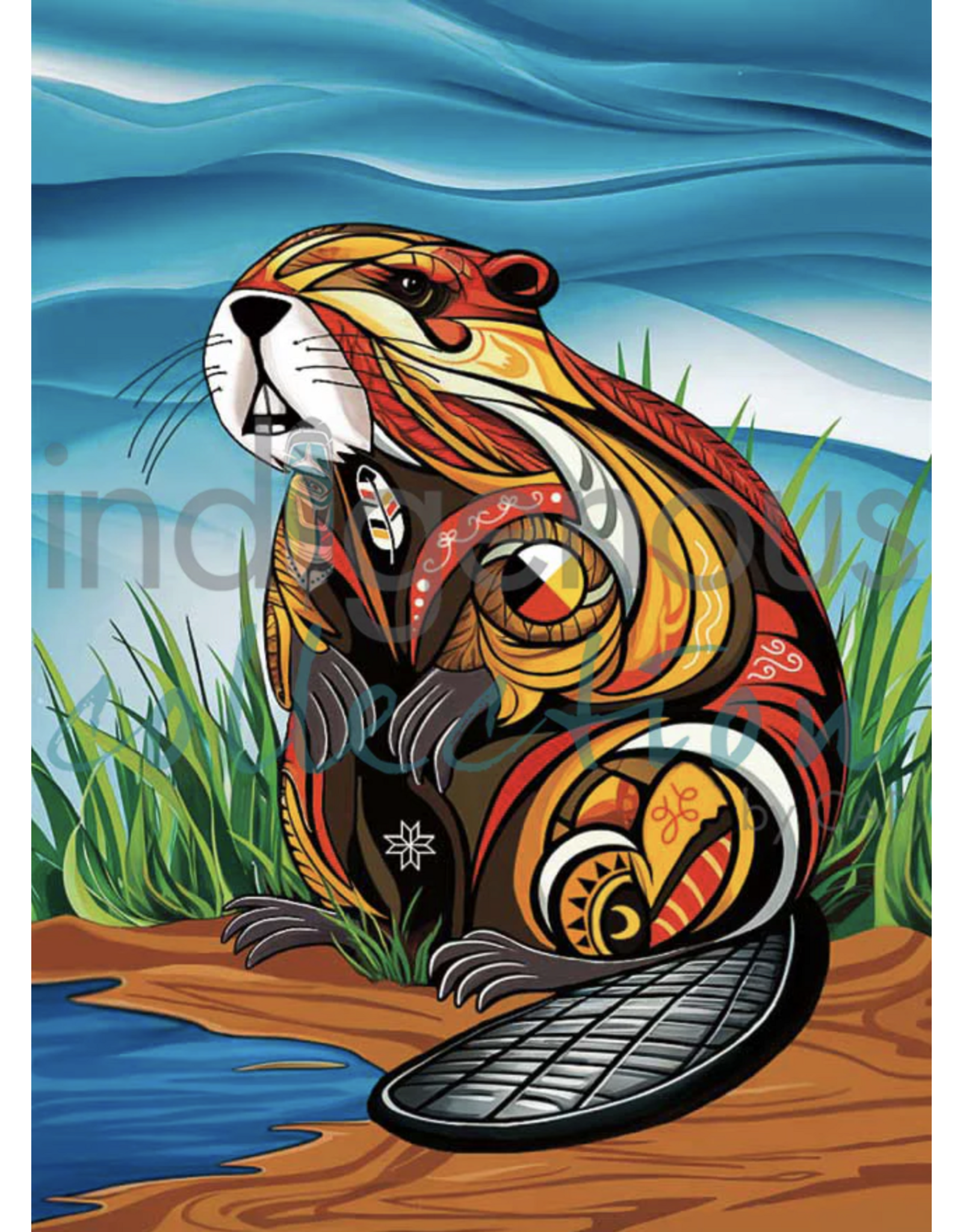 Spirit Beaver by Stephanie White Matted