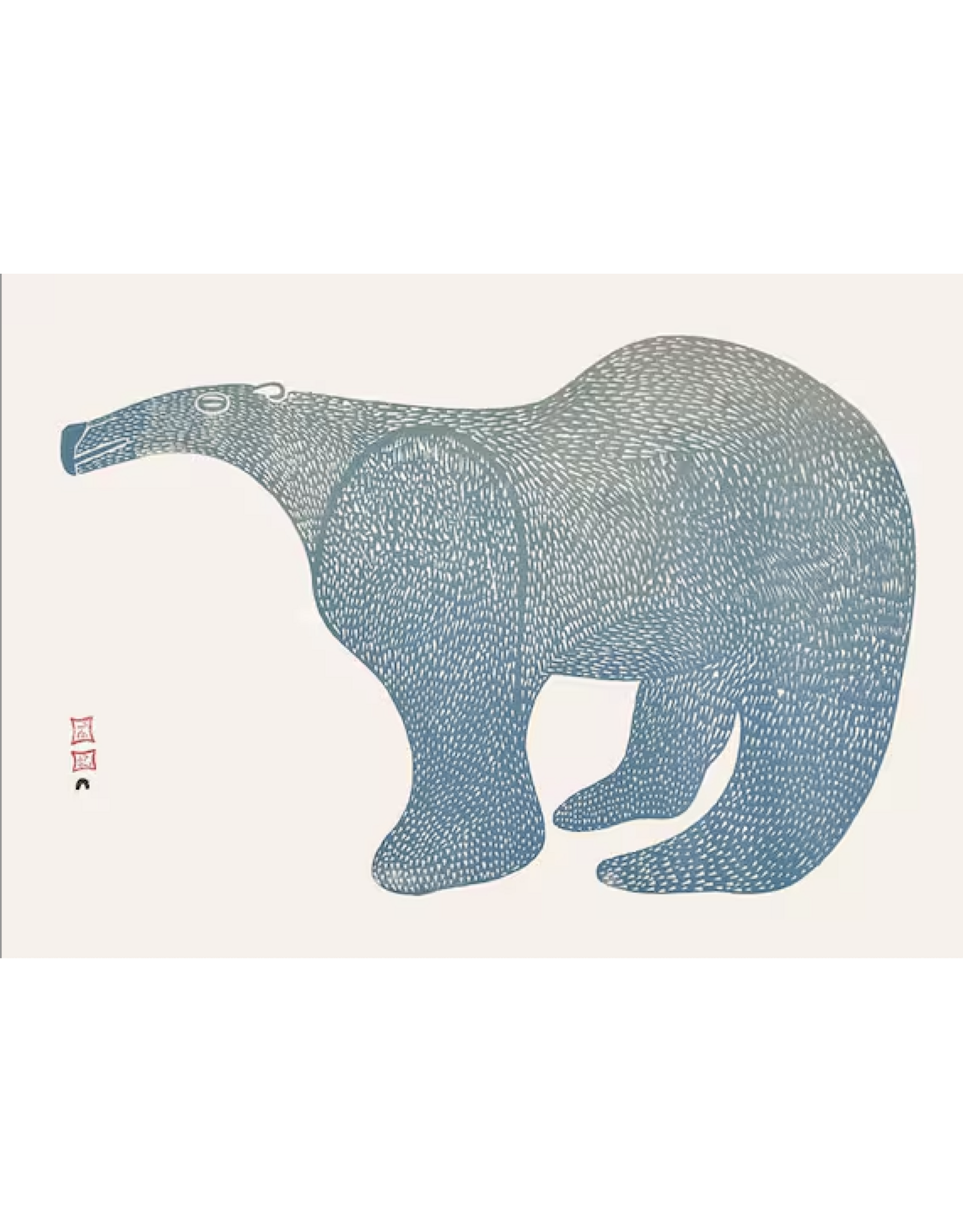 Large Bear par Lucy Qinnuayuak Encadré