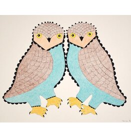 Untitled (Owls) by Mialia Jaw Matted