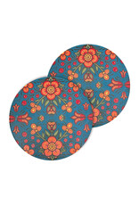 Sous-Verres en Céramique (set de 2) - "Prairie Beadwork" par Justine Proulx (CCO31)