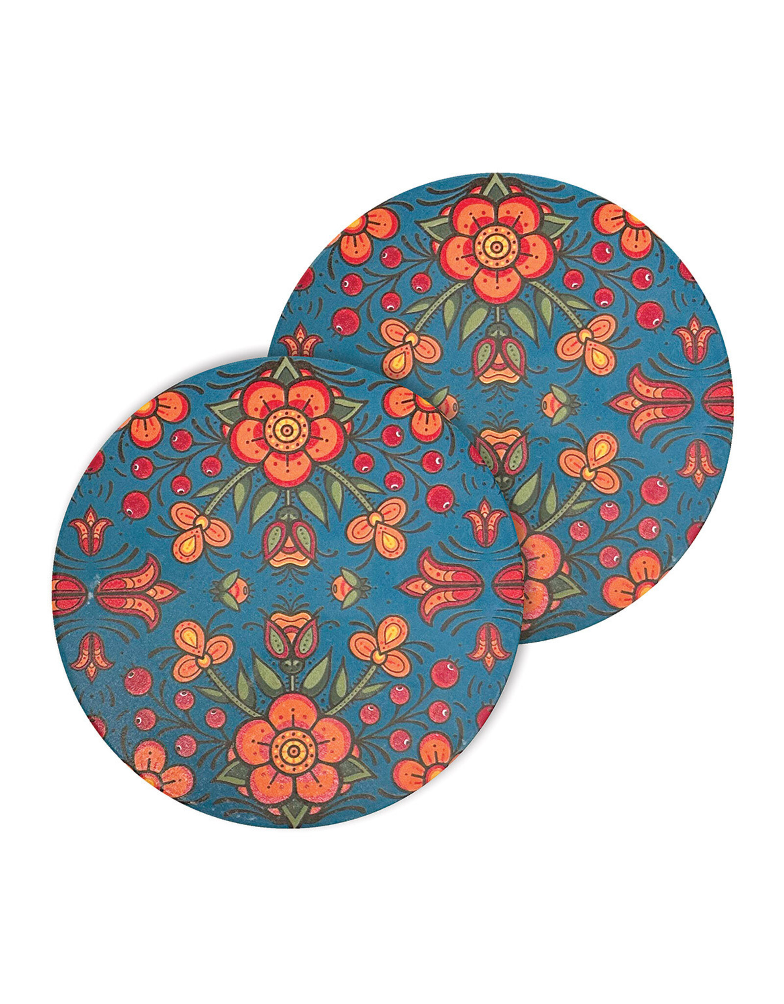 Sous-Verres en Céramique (set de 2) - "Prairie Beadwork" par Justine Proulx (CCO31)