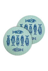 Ceramic Coaster (set of 2) - Salmon in the Wild by Simone Diamond (CCO17)