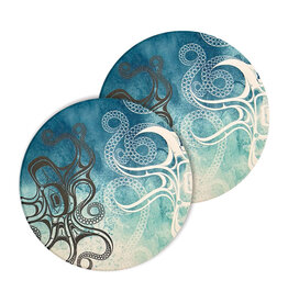 Ceramic Coaster (set of 2) - Octopus by Ernest Swanson