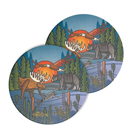 Ceramic Coaster (set of 2) - All my Relatives by Storm Angeconeb