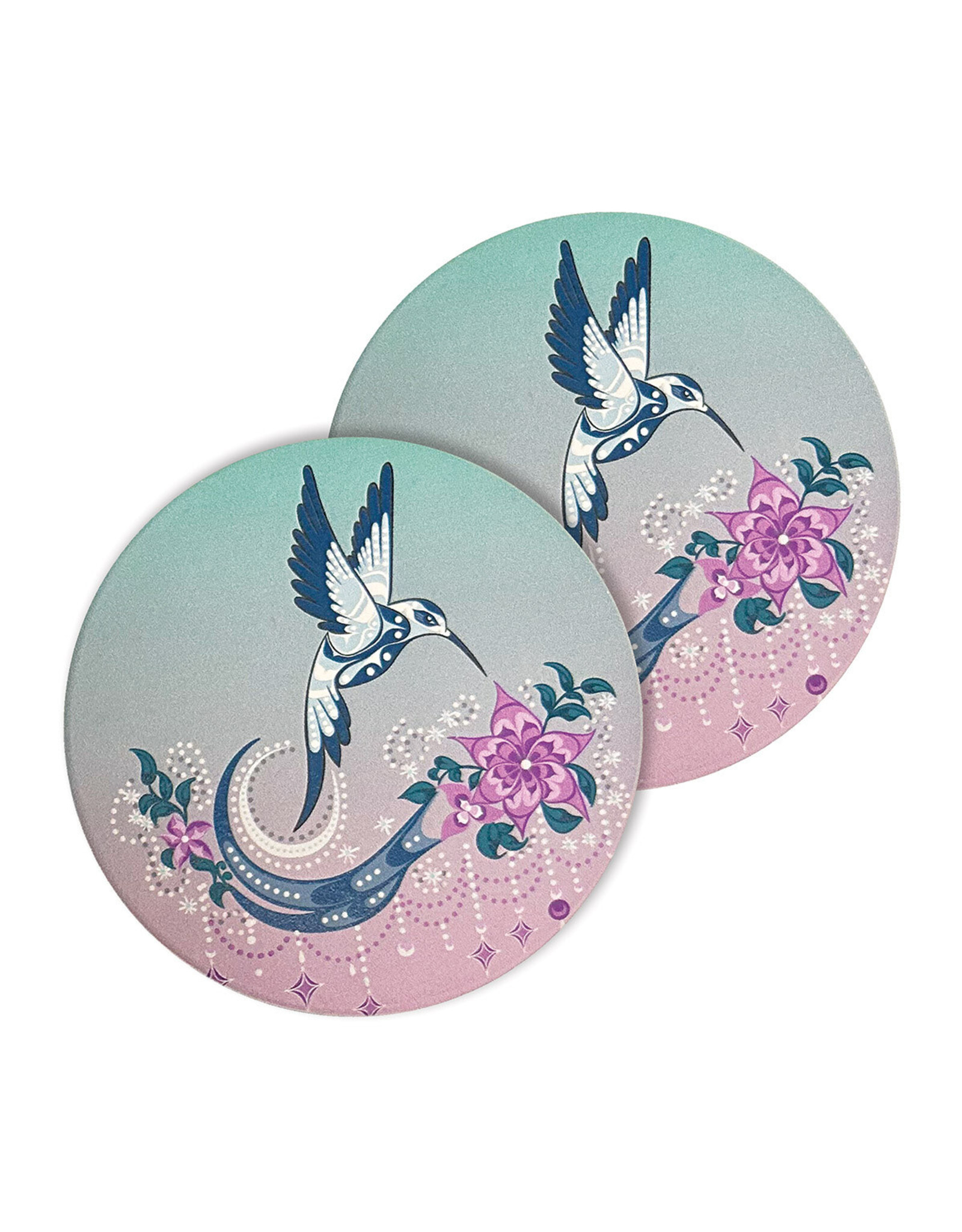 Sous-Verres en Céramique (set de 2) - "Hummingbird" par Deanna Samuel (CCO34)