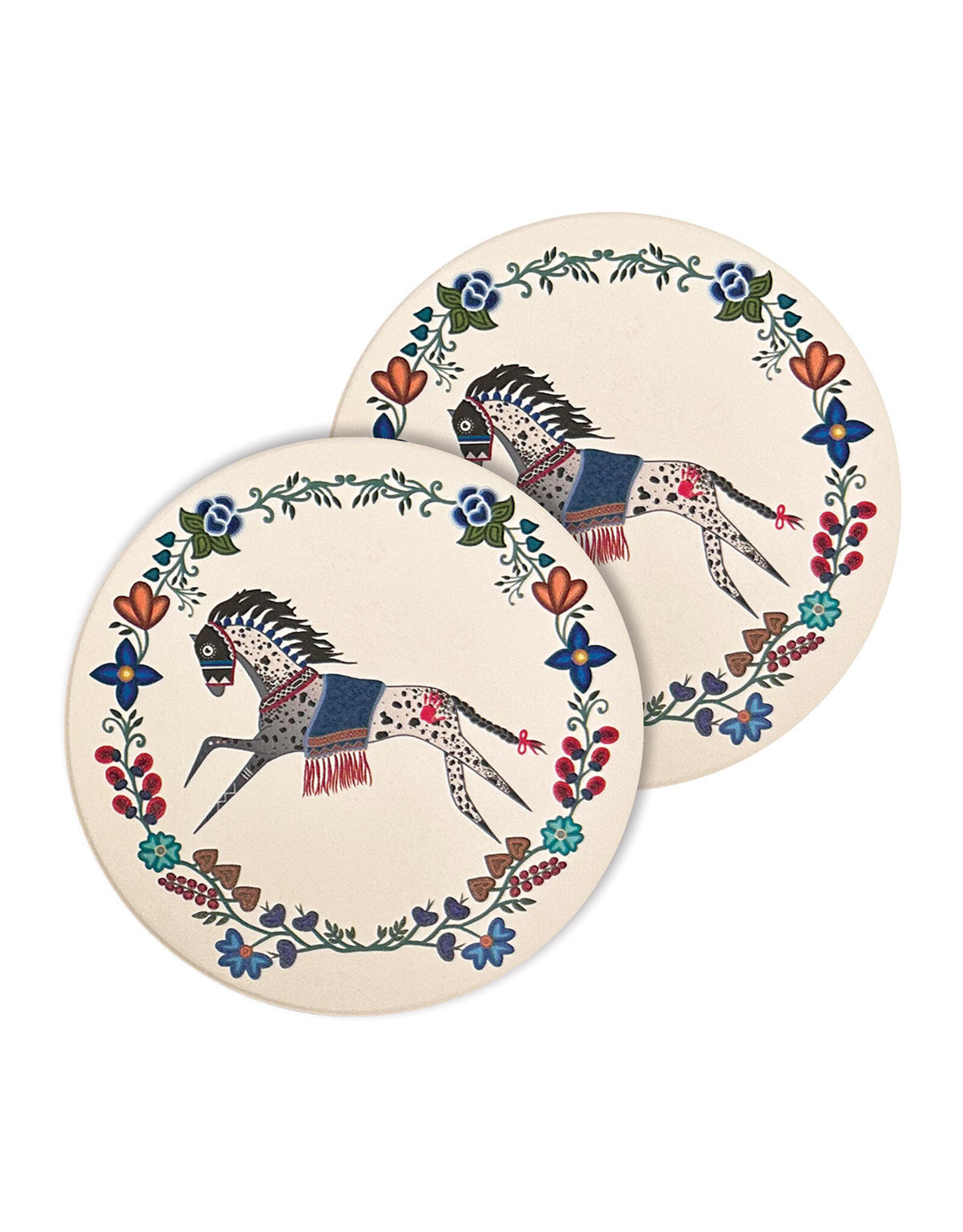 Sous-Verres en Céramique (set de 2) - "Horse" par Emilie Mckinney (CCO35)