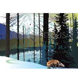 Fox Winter Mountains by Mark Preston Matted