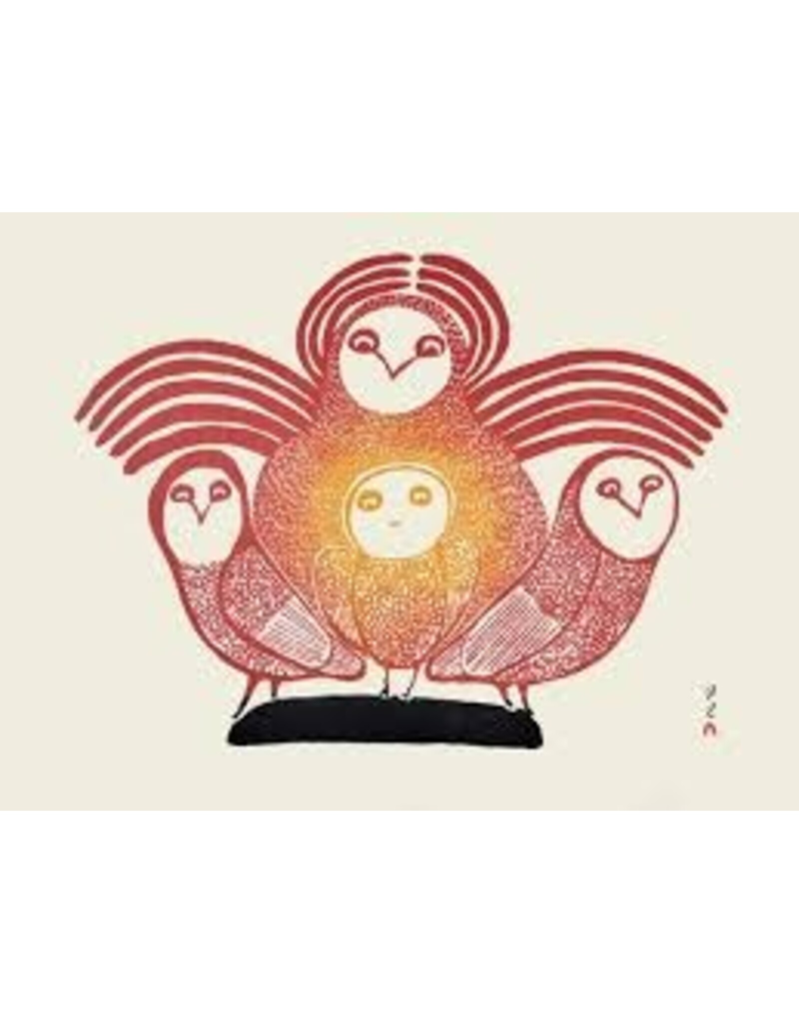 Young Owls by Lucy Qinnuayak Matted