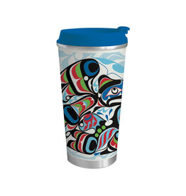 Art Travel Mug - Raven & Killer Whale by Trevor Hunt