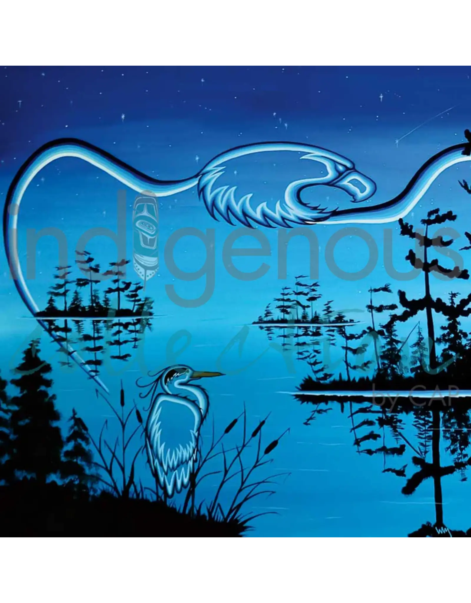 Eagle & Blue Heron by William Monague Framed