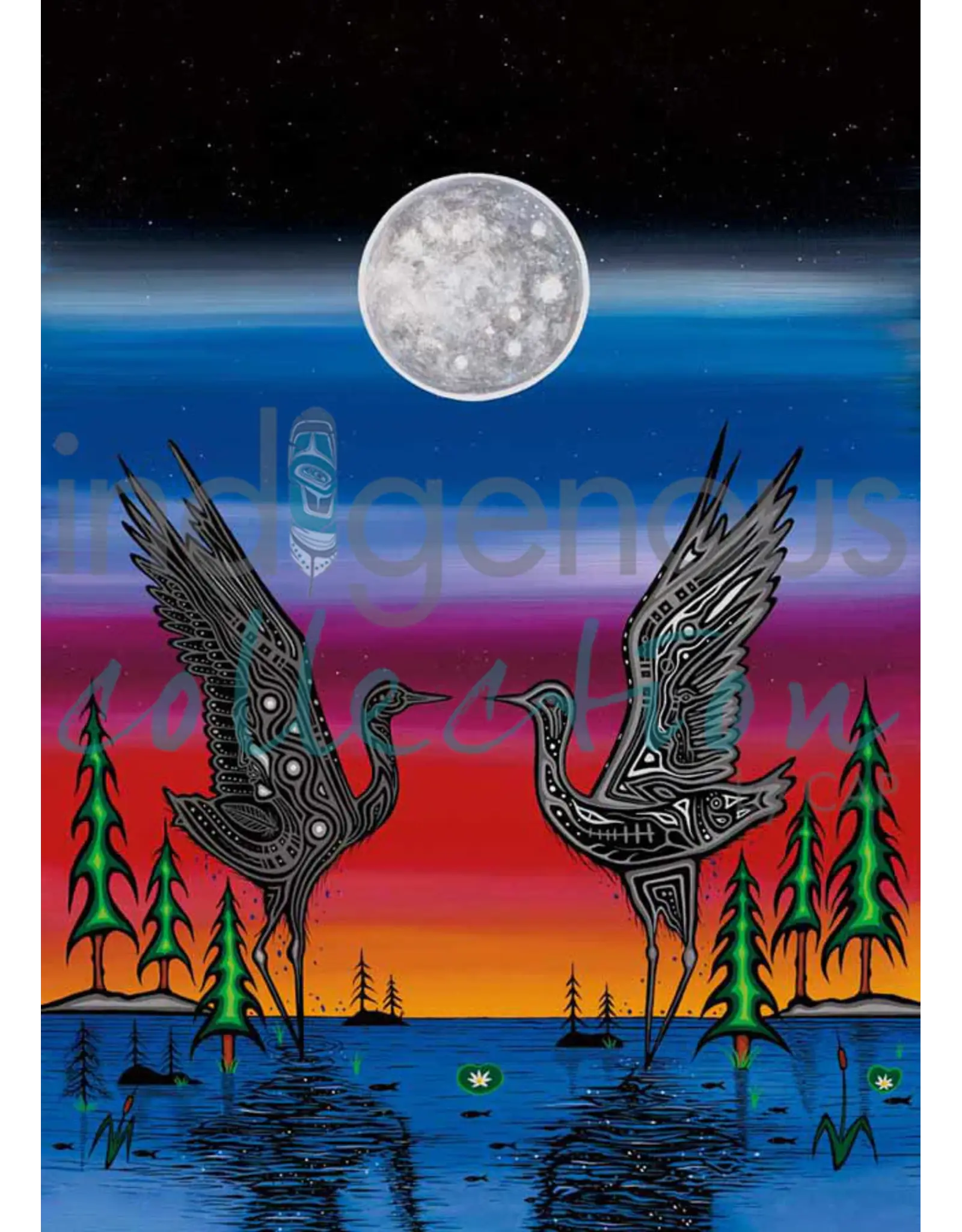Cranes in Love by Jeffrey Red George Card
