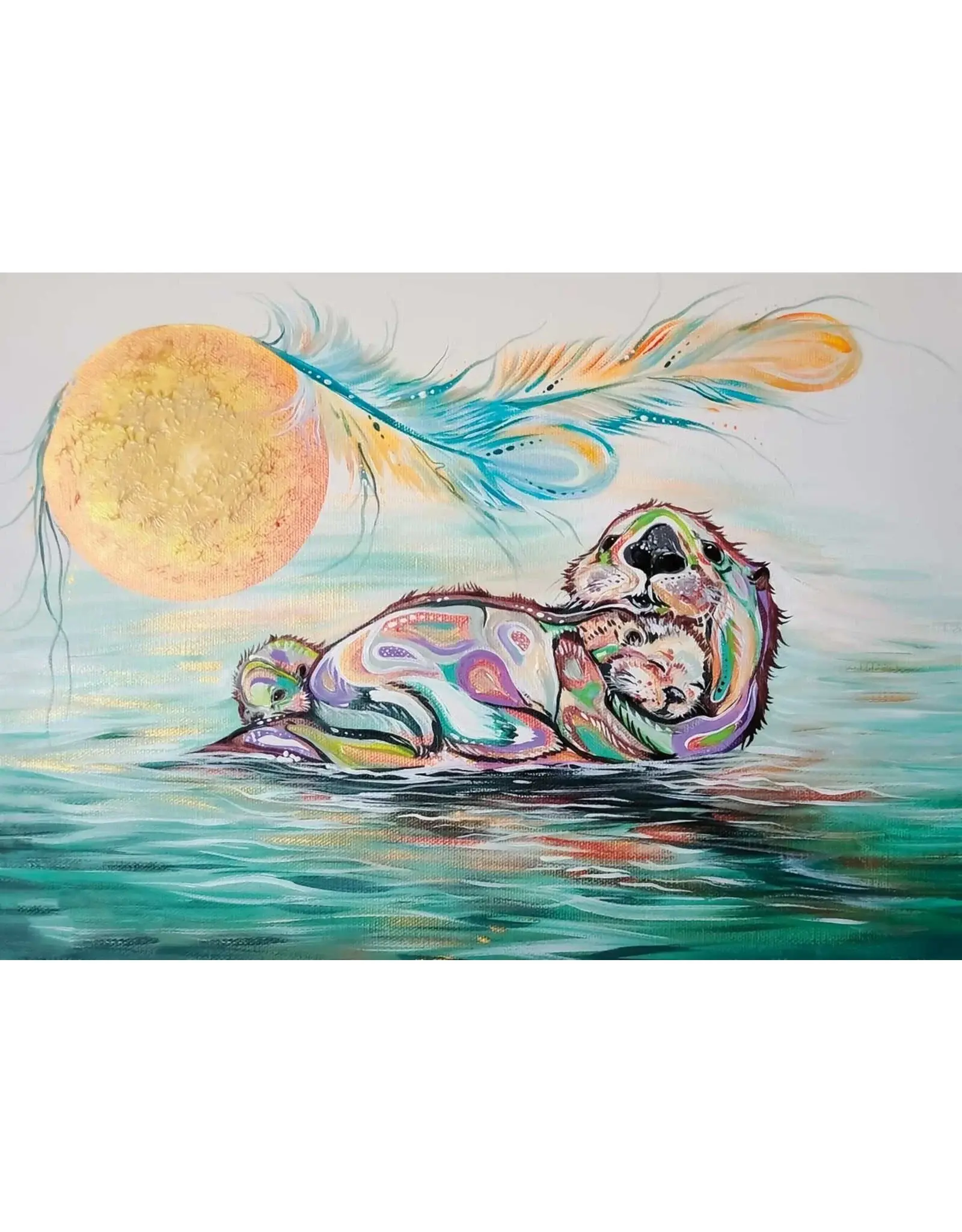 Otter Family par Carla Joseph Encadré