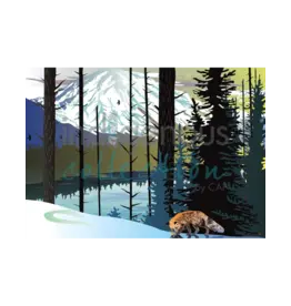 Fox Winter Mountains par Mark Preston Encadré