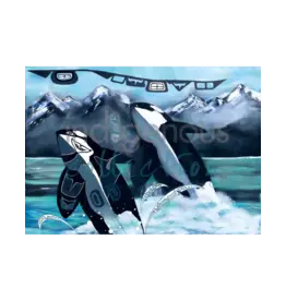 Orca Sisters by Shirley Babcock Framed