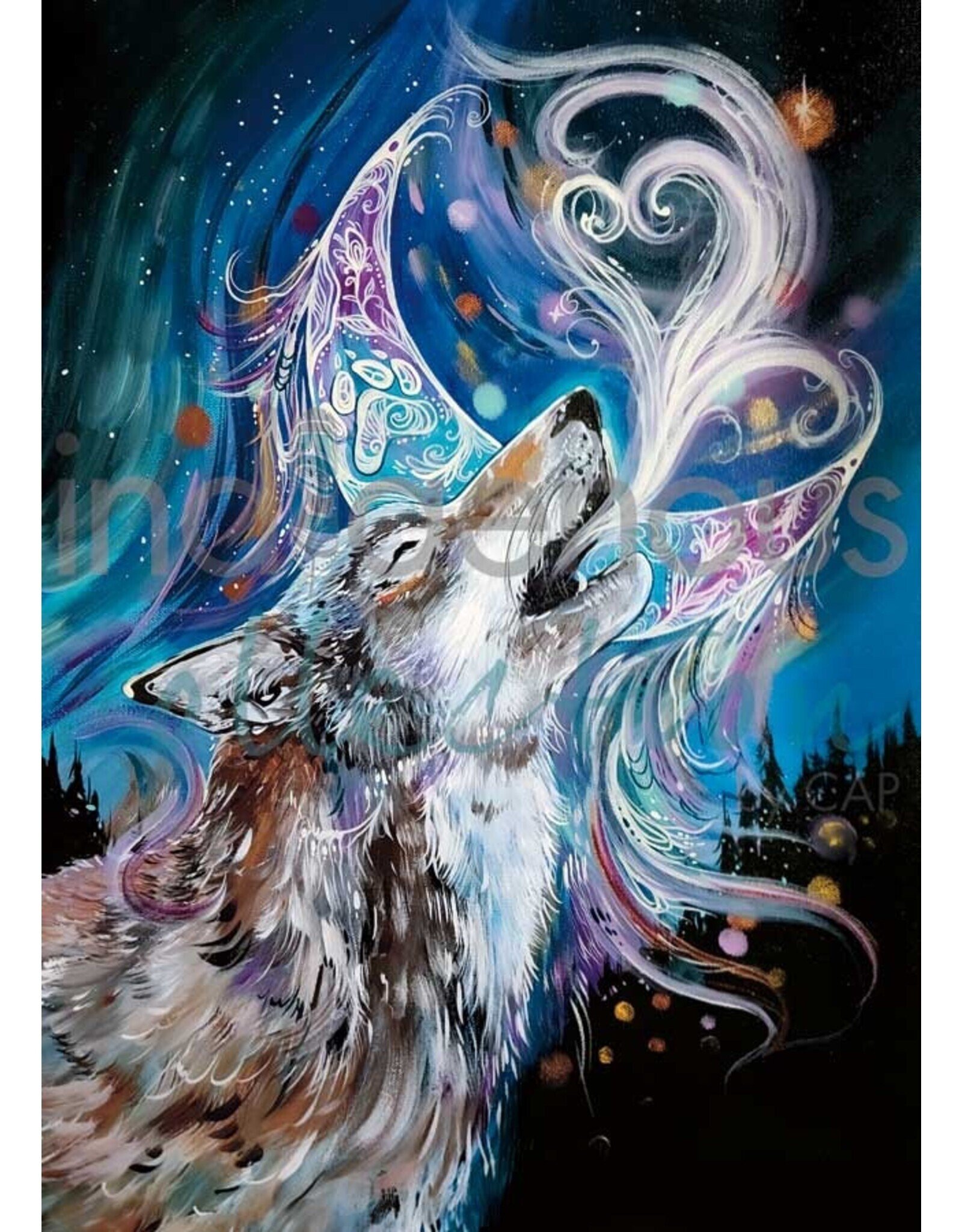 Wolf Moon by Carla Joseph Framed