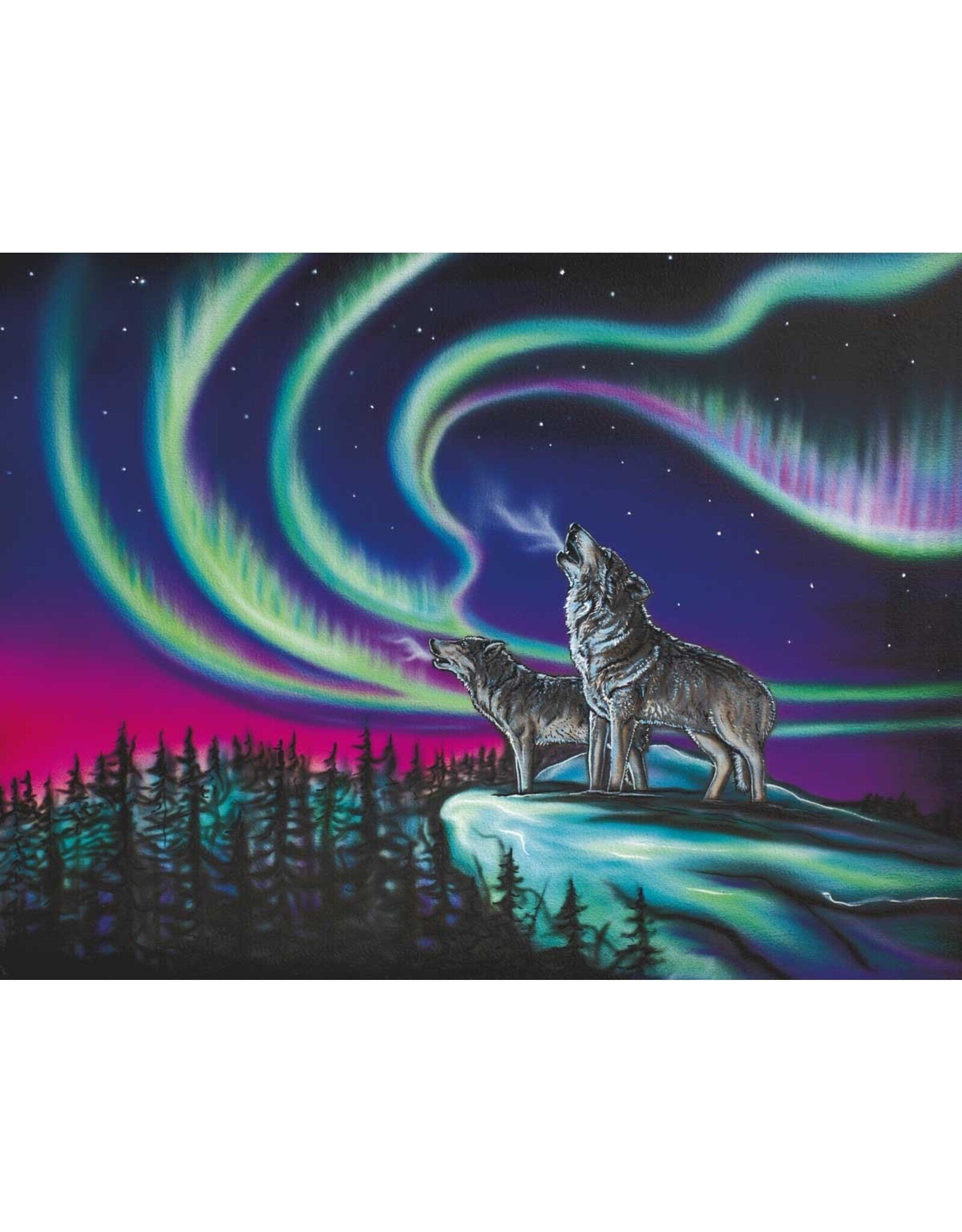 Sky Dance Wolf Song by Amy Keller-Rempp Framed