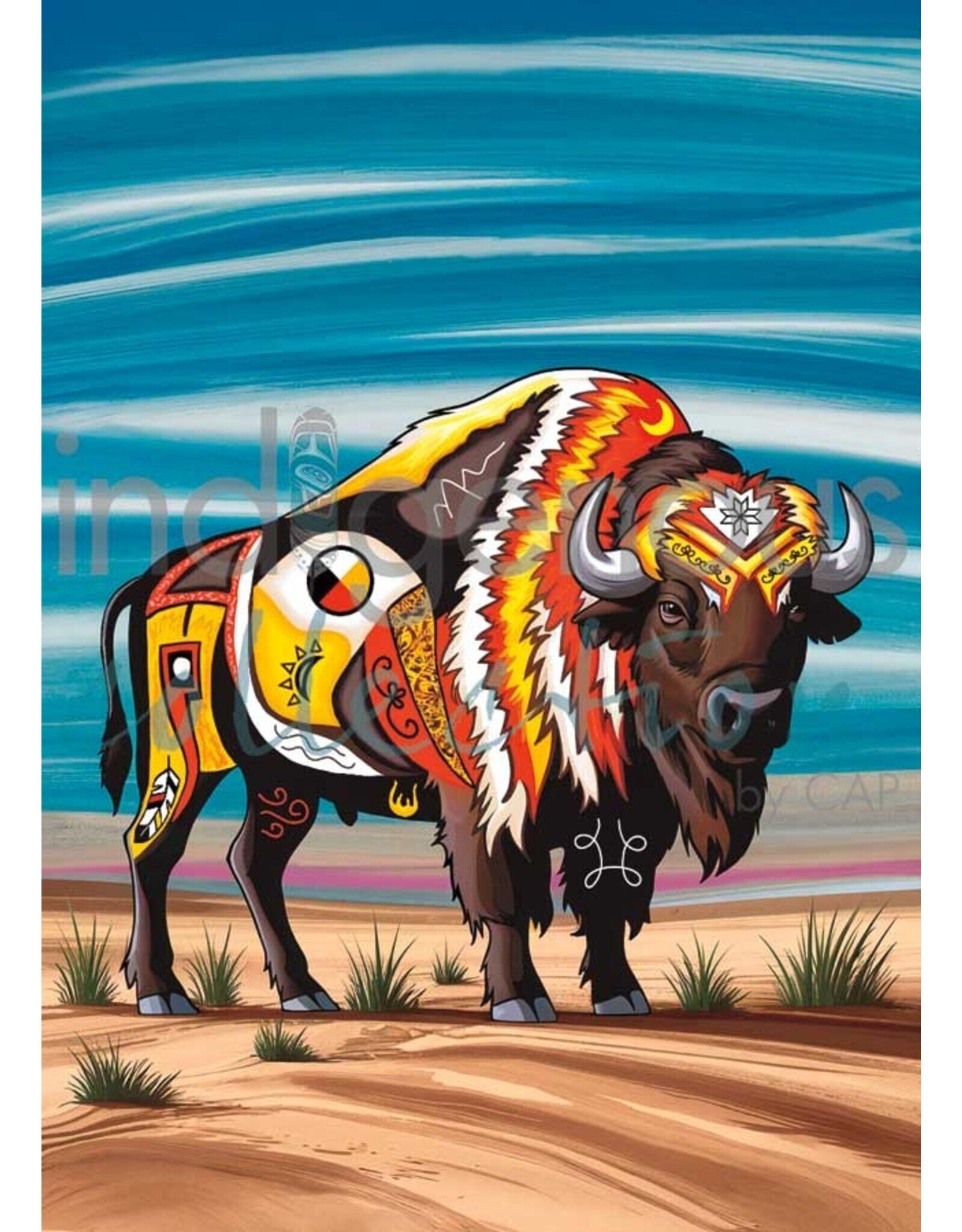 Spirit Bison par Stephanie White Encadré