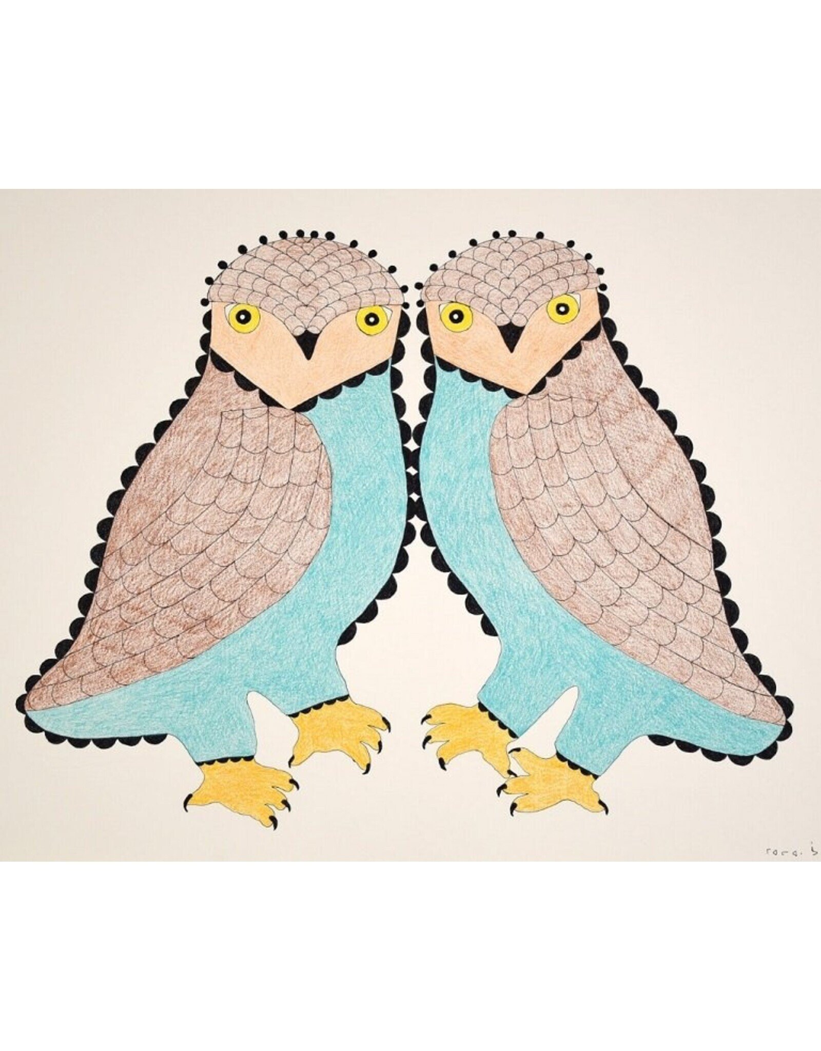 Untitled (Owls) par Mialia Jaw Encadré