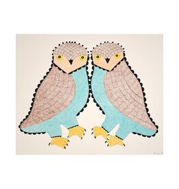 Untitled (Owls) by Mialia Jaw Framed