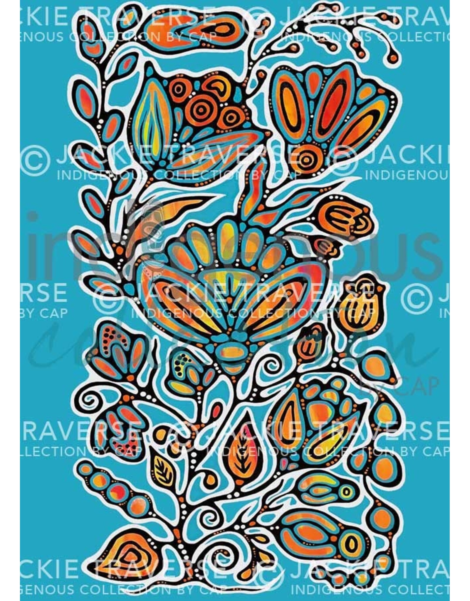 Ojibway Floral VIII by Jackie Traverse Framed