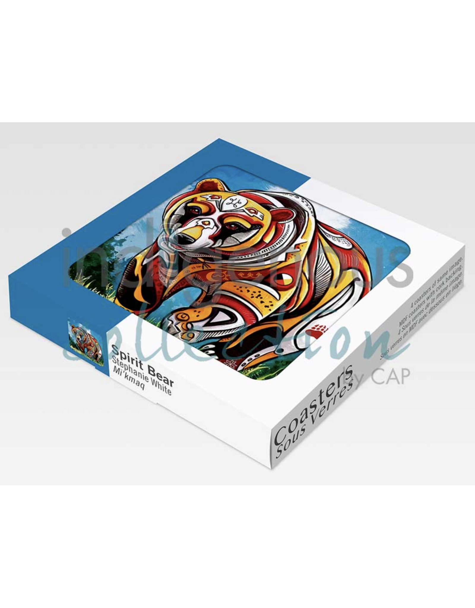 Ensemble de Sous-verres "Spirit Bear" par Stephanie White (x4)