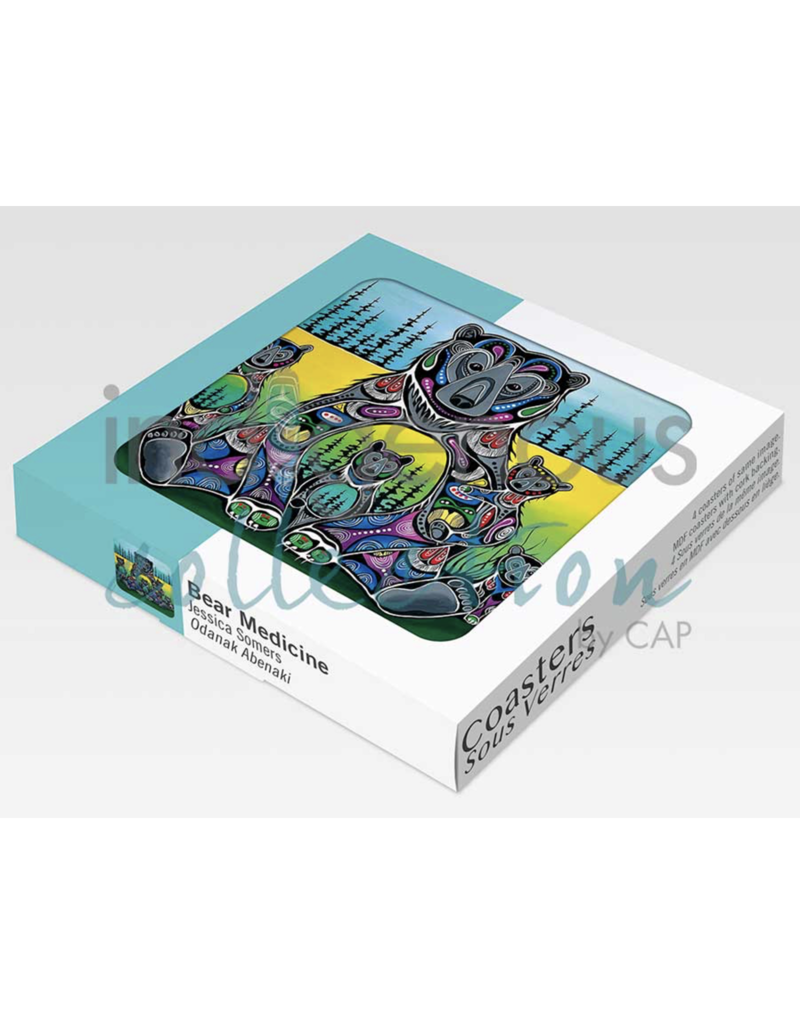 Bear Medicine by Jessica Somers Coasters Set (x4)