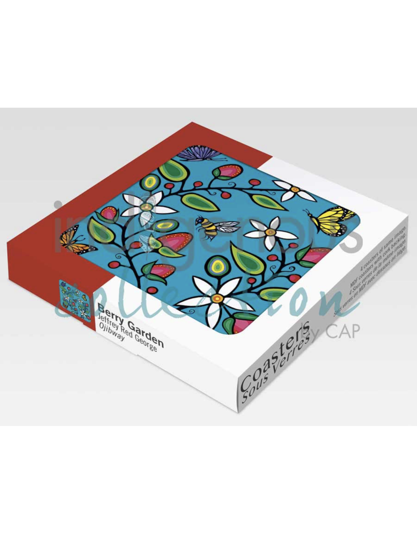 Berry Garden by Jeffrey Red George Coasters Set (x4)