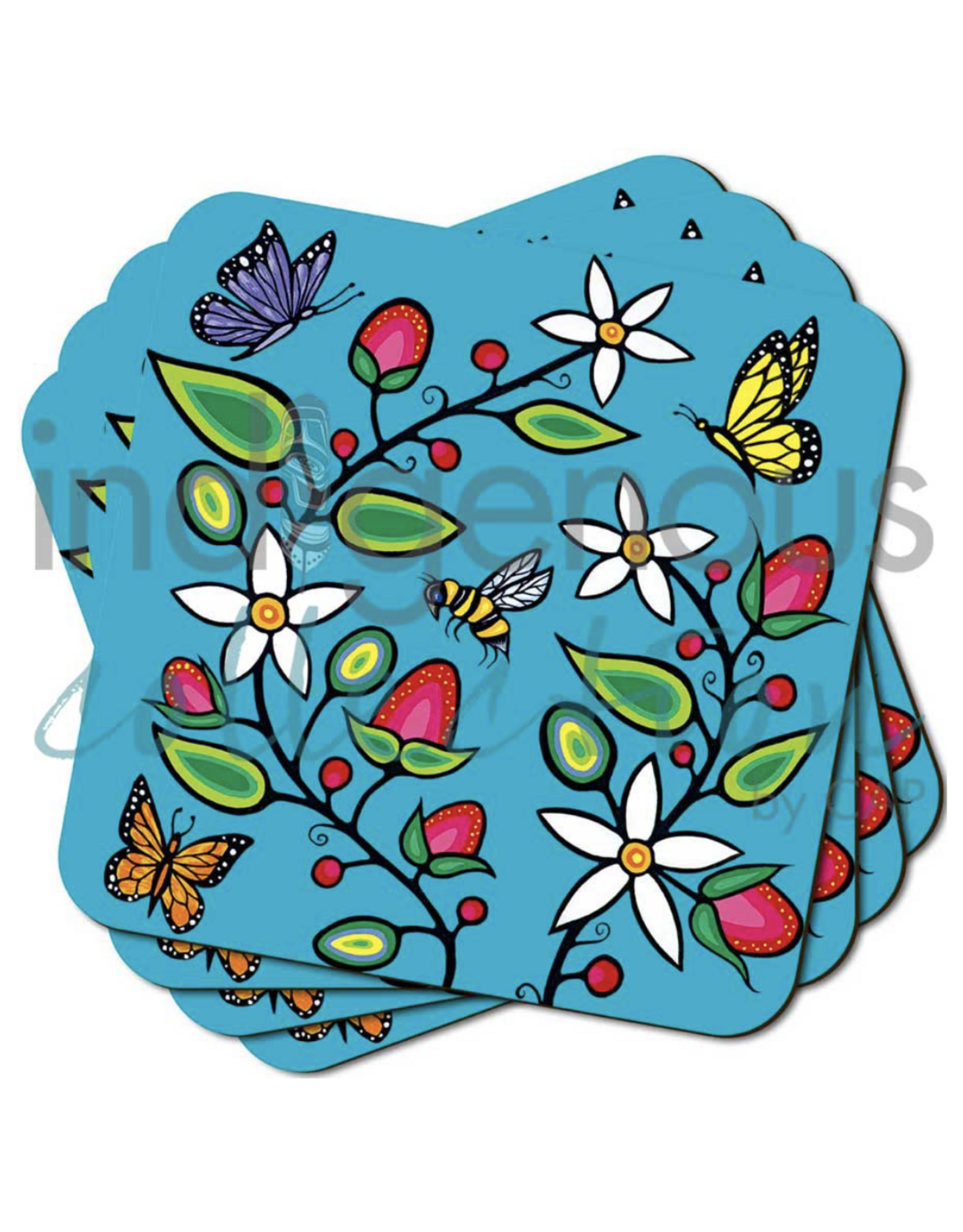 Ensemble de Sous-verres "Berry Garden" par Jeffrey Red George (x4)