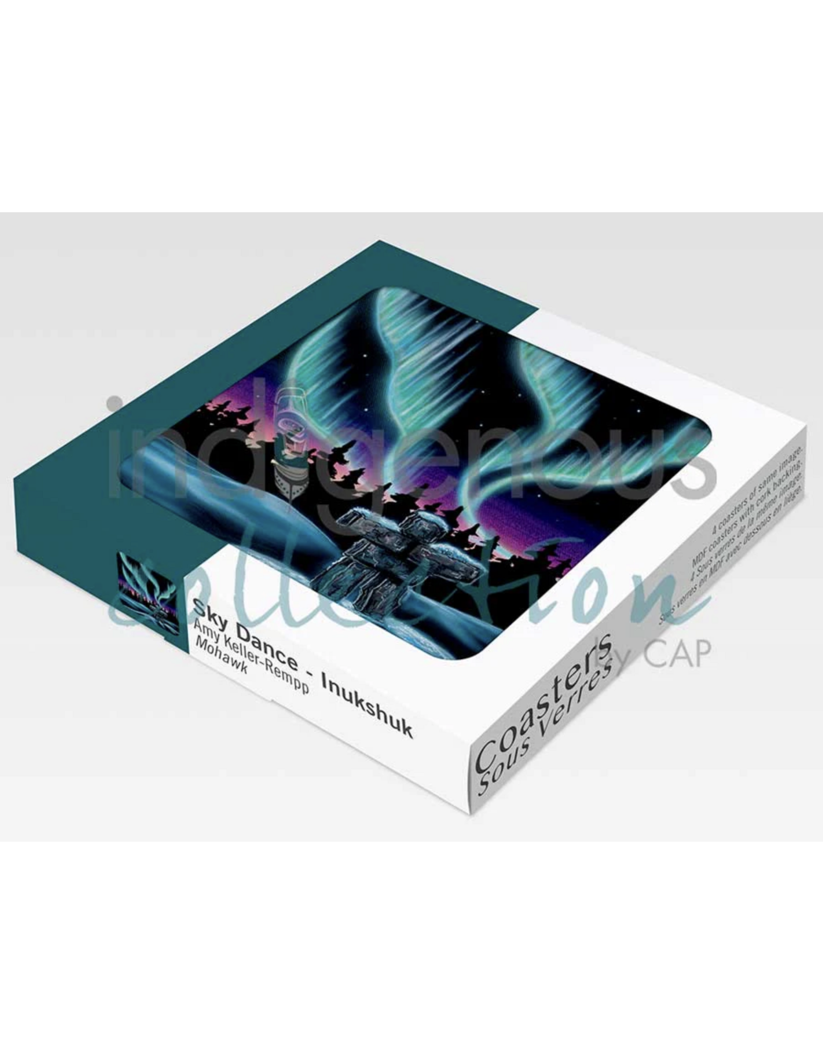 Sky Dance Inukshuk by Amy Keller-Rempp Coasters Set (x4)