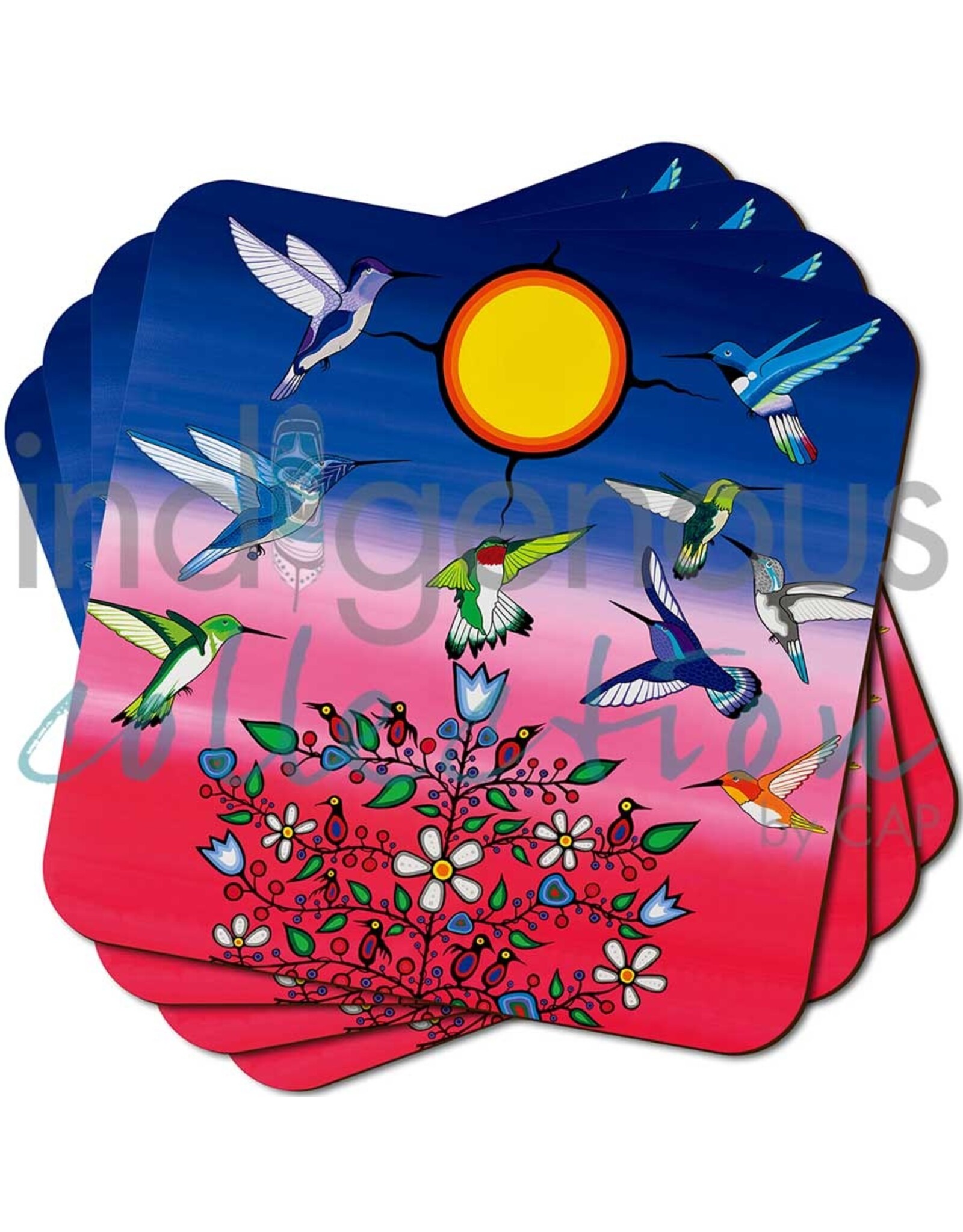 Ancestors by Jeffrey Red George Coasters Set (x4)