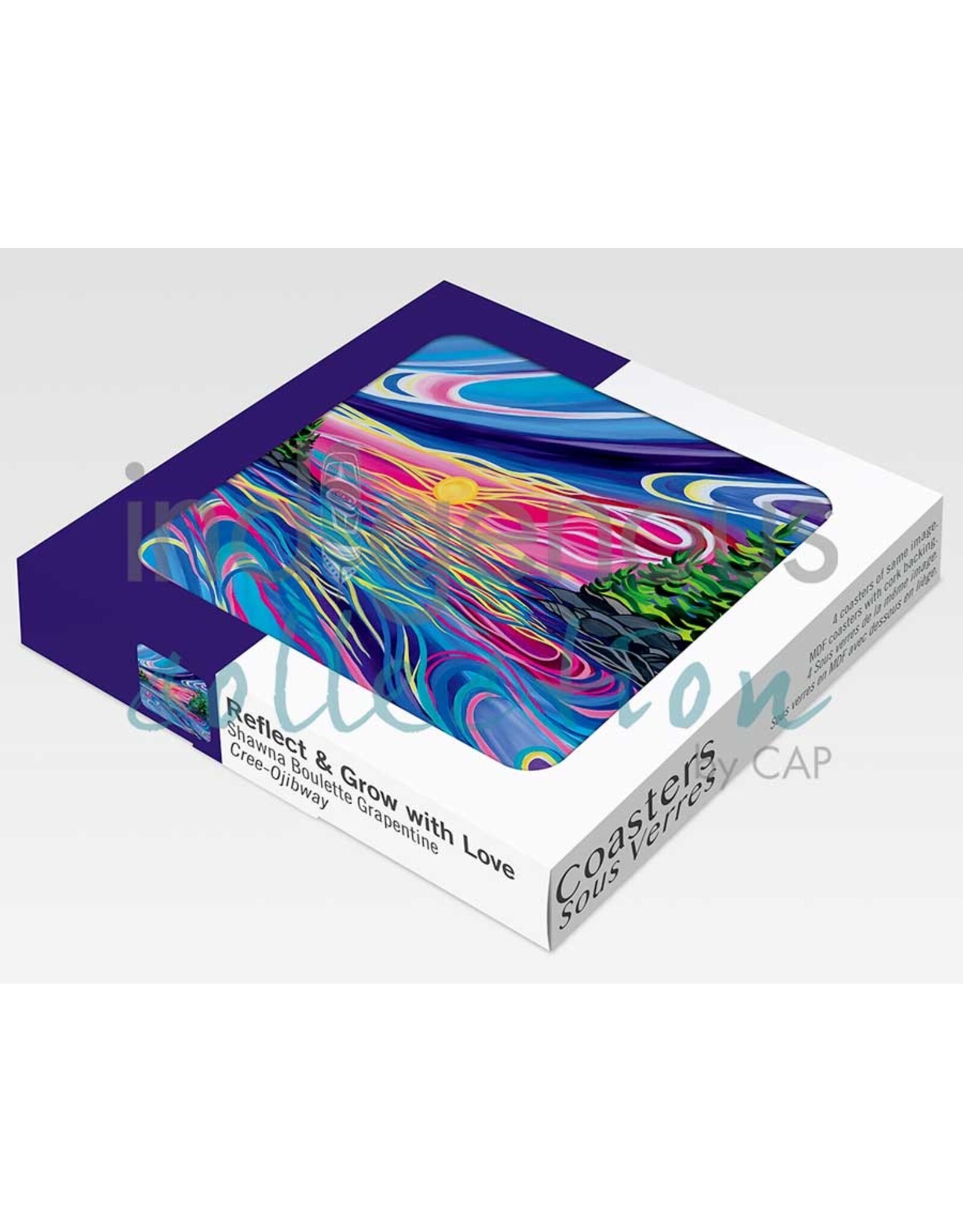 Reflect & Grow with Love by Shawna Boulette Grapentine Coasters Set (x4)