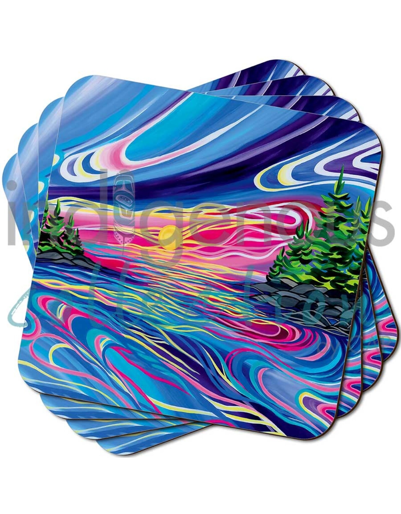 Reflect & Grow with Love by Shawna Boulette Grapentine Coasters Set (x4)