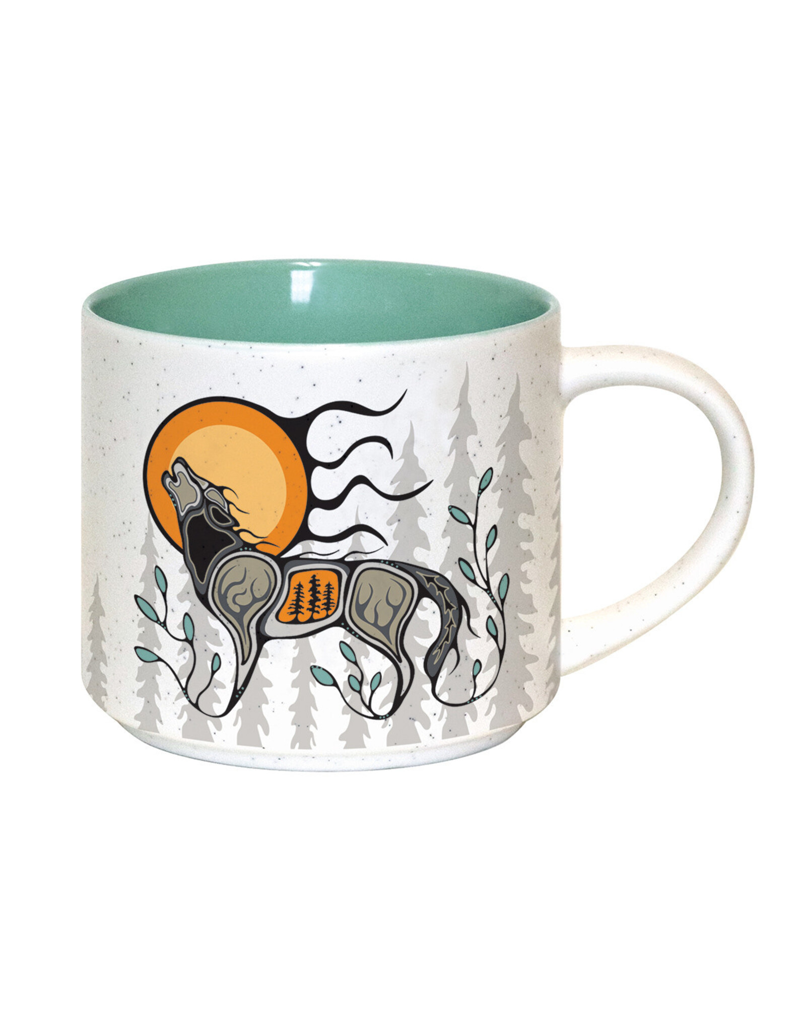 Ceramic Mug - Wolf (Ma'iingan) by Storm Angeconeb (CMUG36)