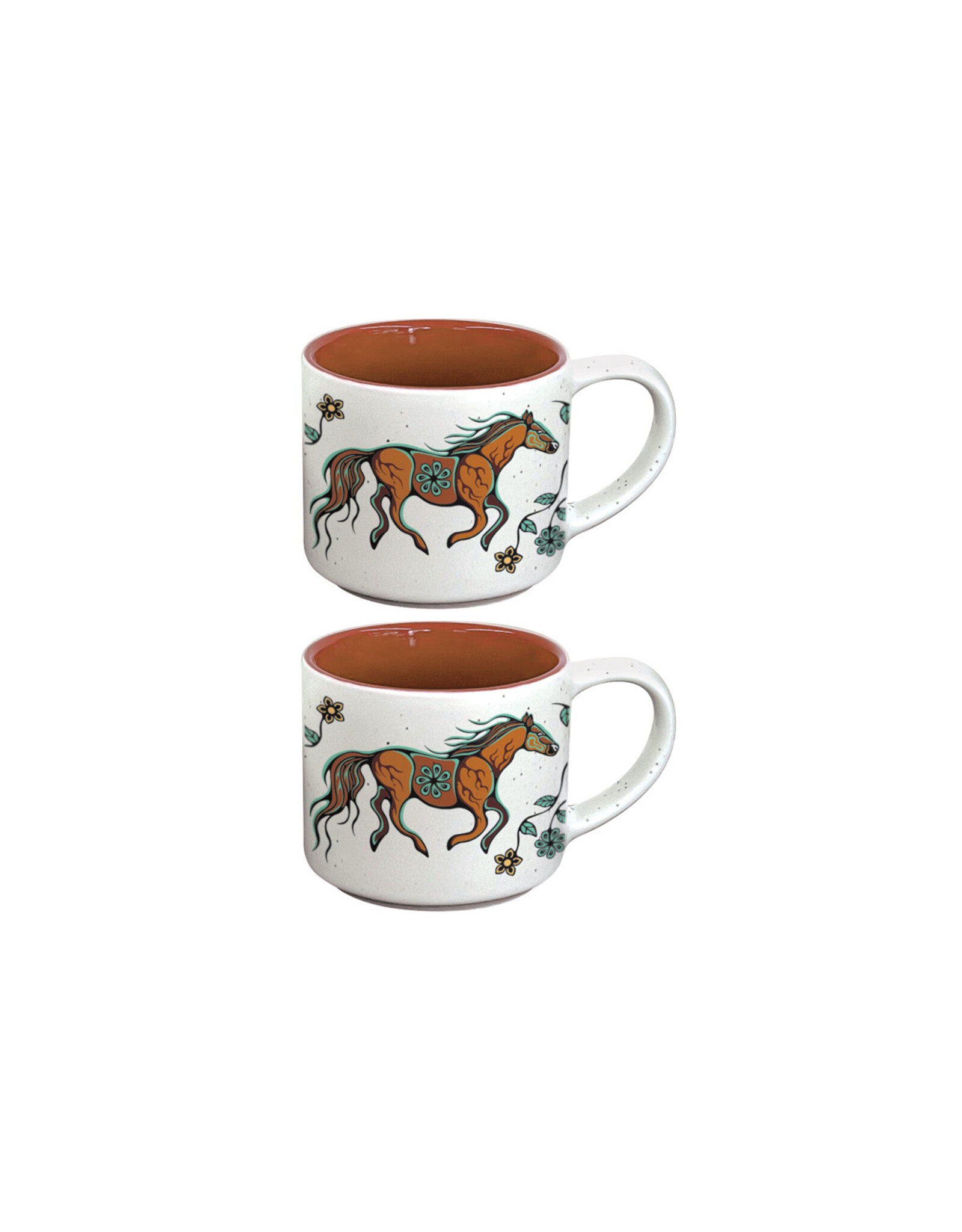Ceramic Espresso Mugs (Horse) - Set of 2 (CESMUGS29)