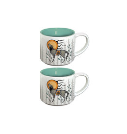 Ceramic Espresso Mugs (Wolf) - Set of 2