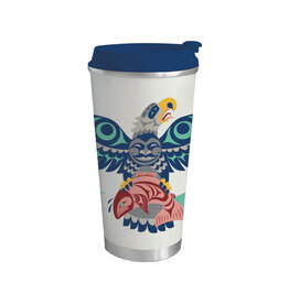 Art Travel Mug - Eagle Salmon by Doug Lafortune