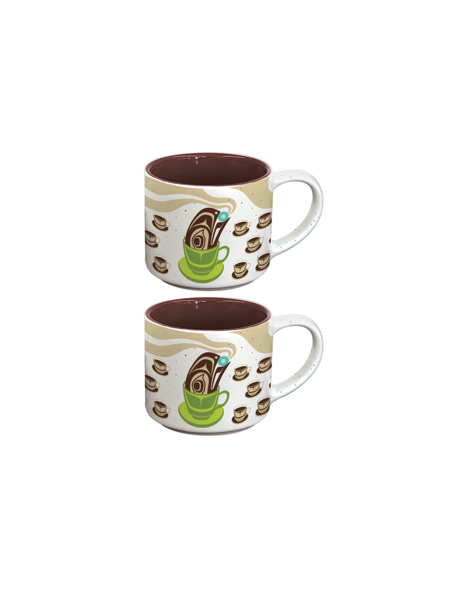 Ceramic Espresso Mugs (Raven Steals the Light in a Coffee Mug) - Set of 2 (CESMUGS30)