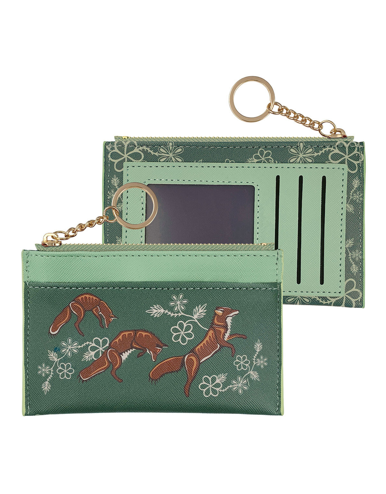 Zippered Card Wallet - Foxes by Storm Angeconeb (CARD24)