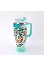 Travel Tumbler with Straw "Otter's Play'" by Storm Angeconeb (TRTU7)