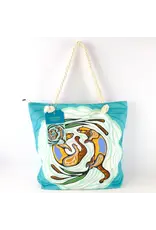 Tote Bag with Rope - "Otters Play" - TOTER7