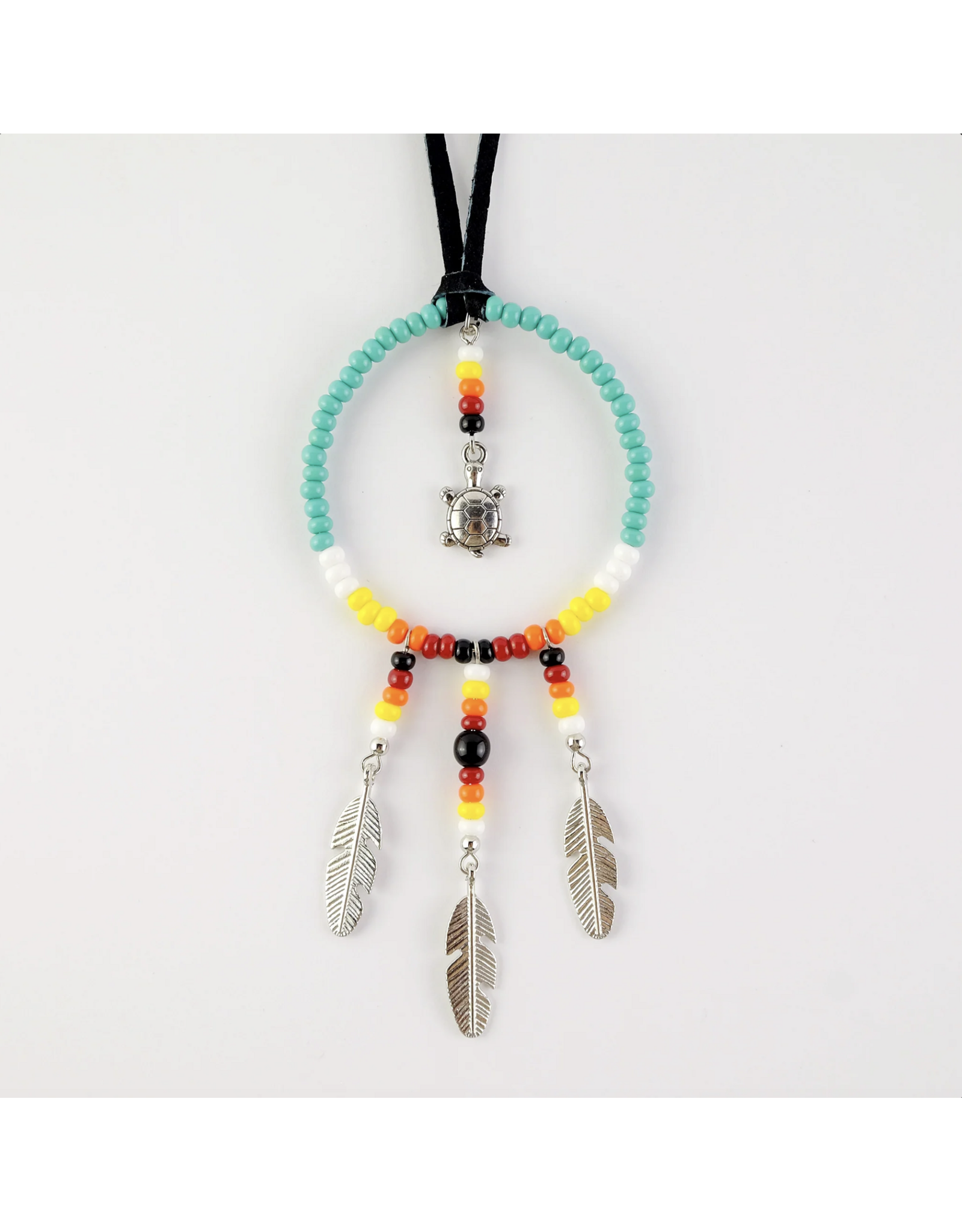 Beaded Turtle Charm Dreamcatcher - Turquoise (BDTUR2)