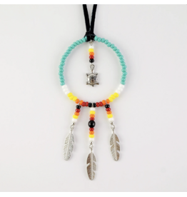 Beaded Turtle Charm Dreamcatcher - Turquoise