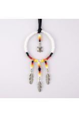 Beaded Turtle Charm Dreamcatcher - White (BDTUR3)