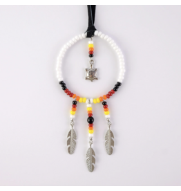 Beaded Turtle Charm Dreamcatcher - White