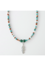 Beaded Necklace Copper/Turquoise - MN809