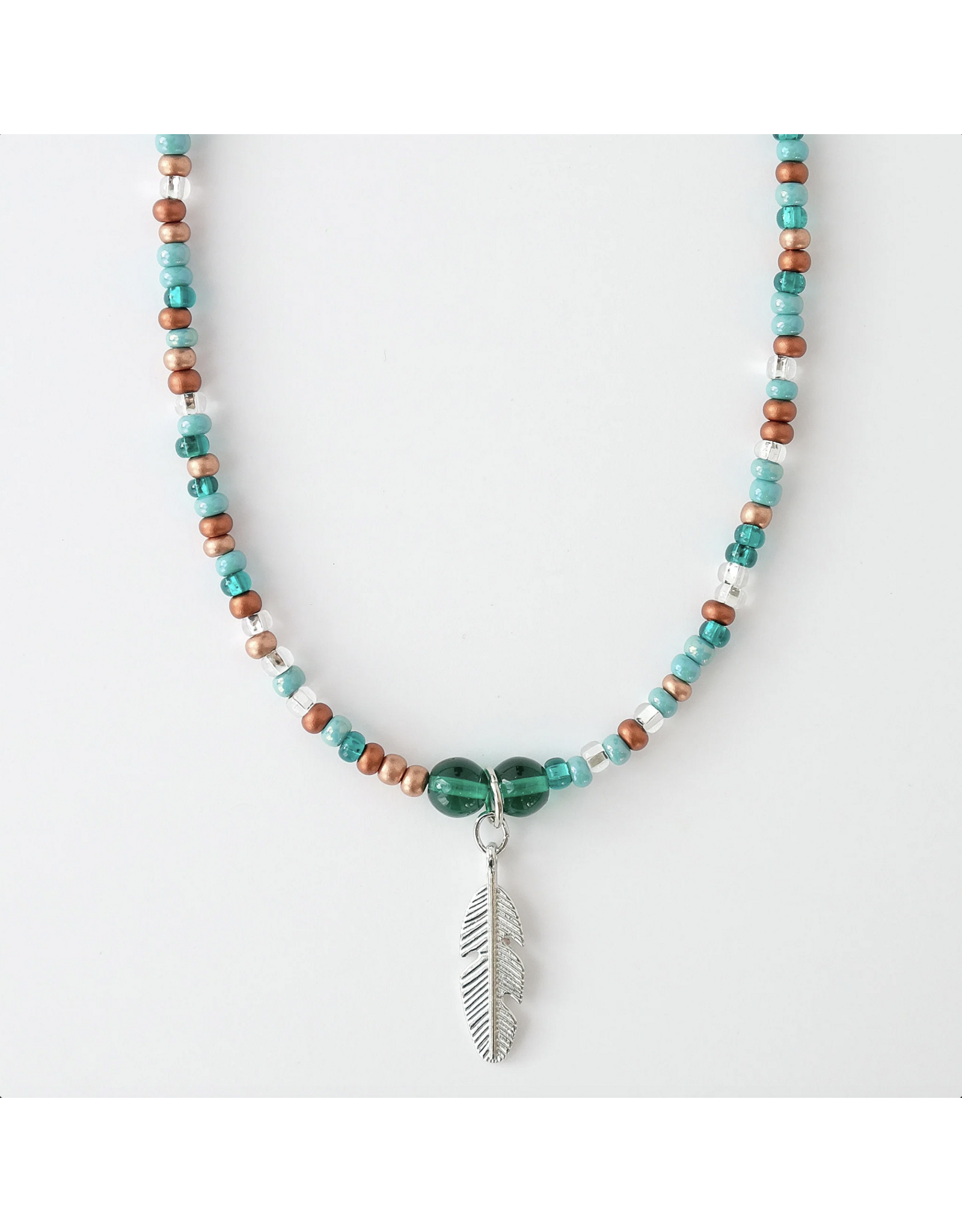 Beaded Necklace Copper/Turquoise - MN809