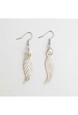 Boucles d'Oreilles Plume en Nacre - ME102